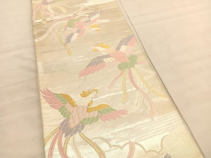 平和屋着物◎六通柄袋帯　鳳凰　金銀糸　正絹　逸品　BAAV3535hv