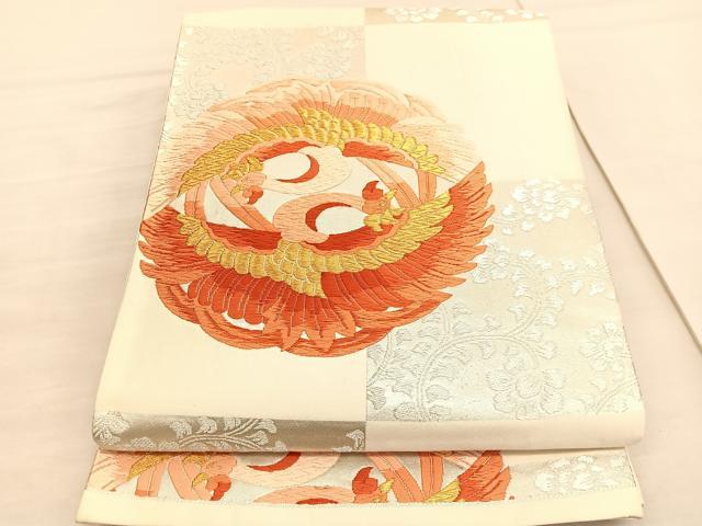 平和屋着物◎六通柄袋帯 唐織 鳳凰花唐草文 金銀糸 正絹 逸品 BAAV3542hv
