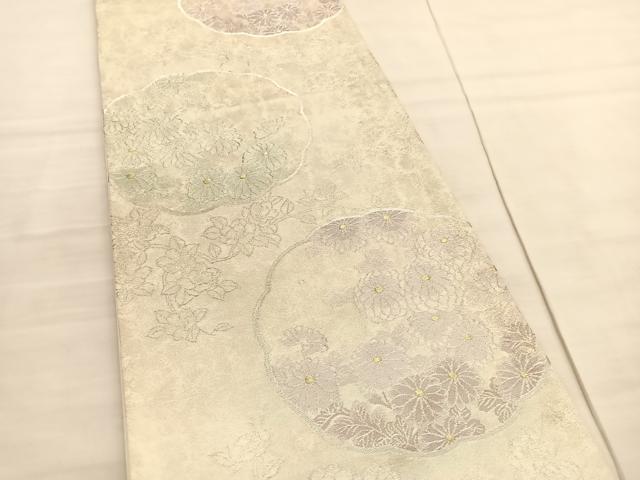 平和屋着物◎六通柄袋帯　菊　金銀糸　正絹　逸品　BAAV3564hv