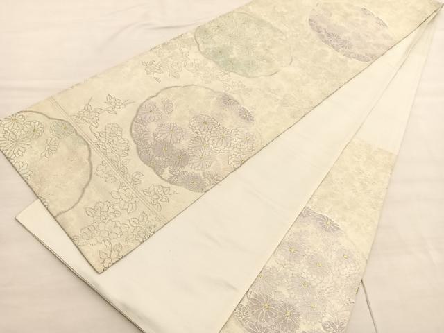 平和屋着物◎六通柄袋帯　菊　金銀糸　正絹　逸品　BAAV3564hv