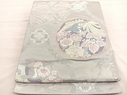 平和屋着物◎六通柄袋帯　唐織　鳳凰立涌花文　金銀糸　正絹　逸品　BAAV3579hv