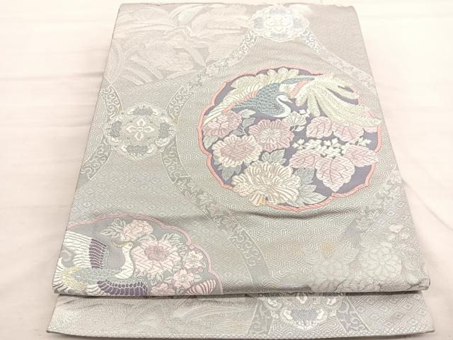 平和屋着物◎六通柄袋帯　唐織　鳳凰立涌花文　金銀糸　正絹　逸品　BAAV3579hv