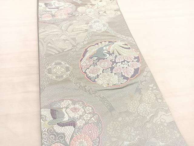 平和屋着物◎六通柄袋帯　唐織　鳳凰立涌花文　金銀糸　正絹　逸品　BAAV3579hv
