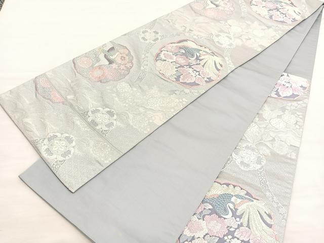 平和屋着物◎六通柄袋帯　唐織　鳳凰立涌花文　金銀糸　正絹　逸品　BAAV3579hv