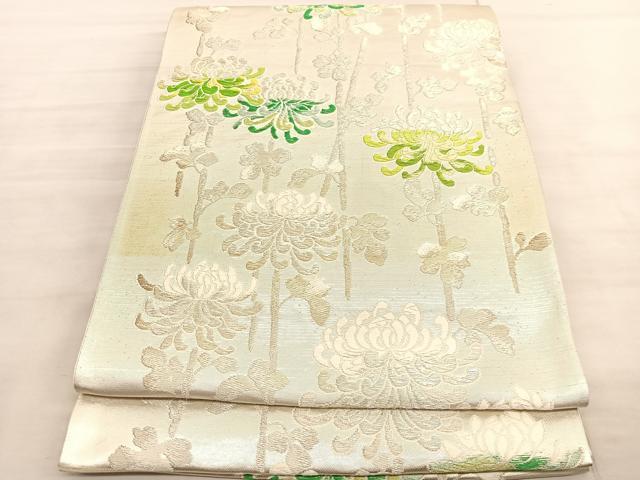 平和屋着物◎六通柄袋帯　唐織　乱菊　金銀糸　正絹　逸品　BAAV3600hv