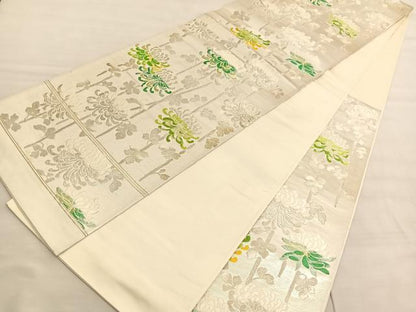 平和屋着物◎六通柄袋帯　唐織　乱菊　金銀糸　正絹　逸品　BAAV3600hv