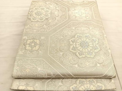 平和屋着物◎六通柄袋帯　唐織　みゆき　蜀江花文　金銀糸　正絹　逸品　BAAV3641hv