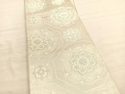 平和屋着物◎六通柄袋帯　唐織　みゆき　蜀江花文　金銀糸　正絹　逸品　BAAV3641hv
