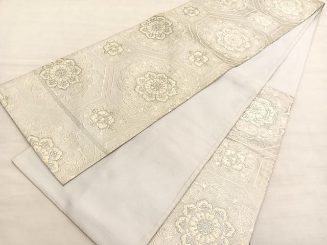 平和屋着物◎六通柄袋帯　唐織　みゆき　蜀江花文　金銀糸　正絹　逸品　BAAV3641hv