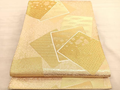 平和屋着物◎六通柄袋帯 唐織 箔散らし色紙重ね 金糸 正絹 逸品 BAAV3670hv
