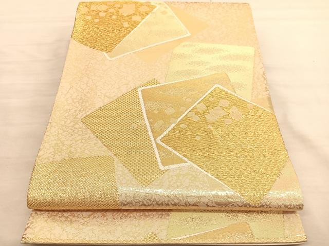 平和屋着物◎六通柄袋帯 唐織 箔散らし色紙重ね 金糸 正絹 逸品 BAAV3670hv