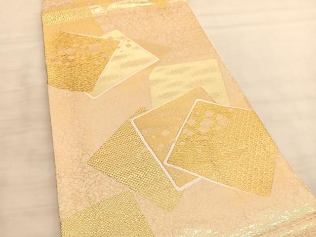 平和屋着物◎六通柄袋帯 唐織 箔散らし色紙重ね 金糸 正絹 逸品 BAAV3670hv