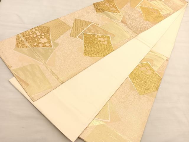平和屋着物◎六通柄袋帯 唐織 箔散らし色紙重ね 金糸 正絹 逸品 BAAV3670hv