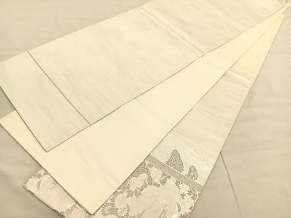 平和屋着物◎太鼓柄袋帯 王朝屏風小袖文様 プラチナ箔 正絹 逸品 BAAV3678hv