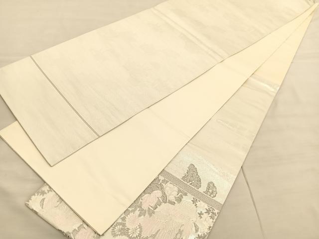 平和屋着物◎太鼓柄袋帯 王朝屏風小袖文様 プラチナ箔 正絹 逸品 BAAV3678hv