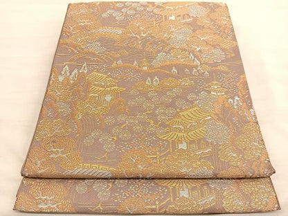 平和屋着物◎六通柄 京袋帯 風景文 金銀糸 BAAV3680hv