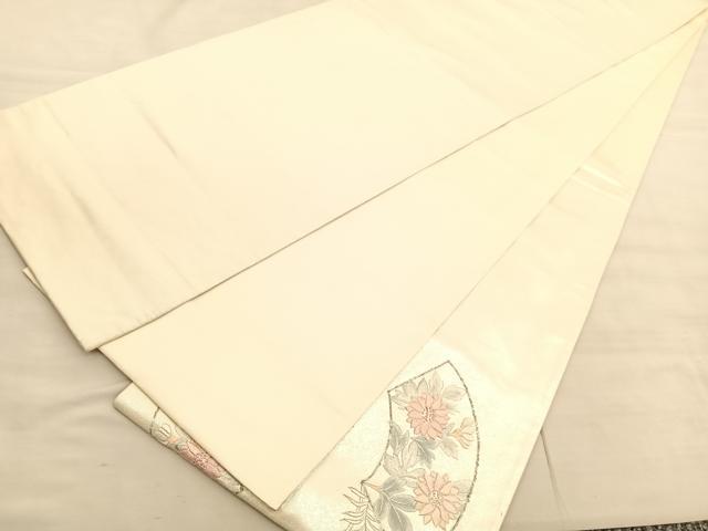 平和屋着物◎太鼓柄袋帯 総刺繍 駒刺繍 地紙花文 引箔