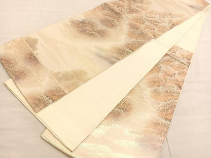平和屋着物◎六通柄袋帯　中仙道　金糸　正絹　逸品　BAAV3686hv