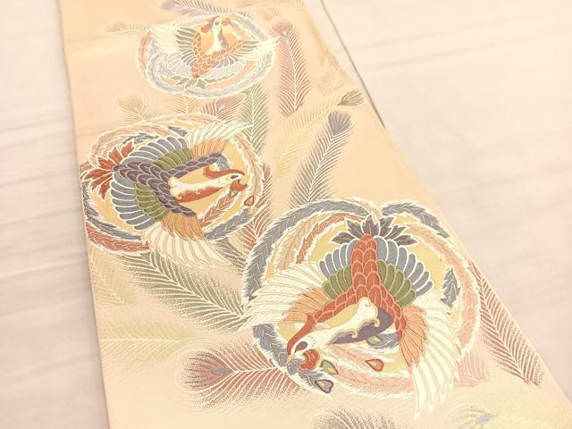 平和屋着物◎西陣 六通柄袋帯 唐織 鳳凰 金糸 正絹 逸品 BAAV3724hv