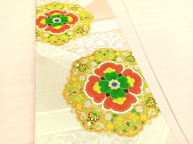 平和屋着物◎六通柄袋帯　唐織　正倉院花文　金銀糸　正絹　逸品　BAAV3733hv