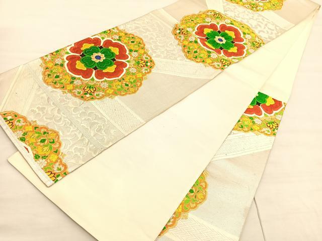 平和屋着物◎六通柄袋帯　唐織　正倉院花文　金銀糸　正絹　逸品　BAAV3733hv