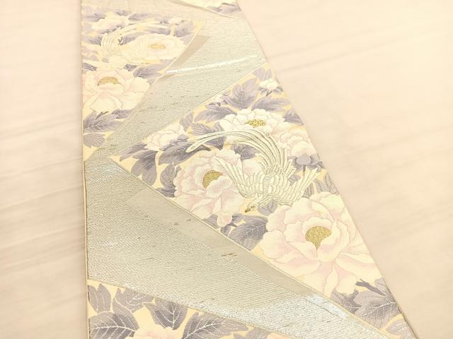 平和屋着物◎六通柄袋帯 唐織 花鳥文 金銀糸 正絹 逸品 BAAV3743hv