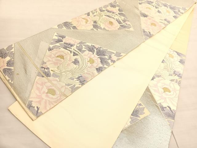 平和屋着物◎六通柄袋帯 唐織 花鳥文 金銀糸 正絹 逸品 BAAV3743hv
