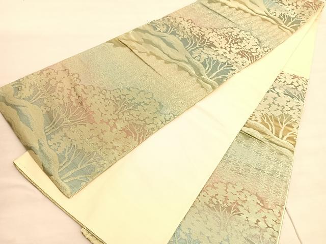 平和屋着物◎六通柄袋帯 樹林文 金糸 正絹 逸品 BAAV3749hv