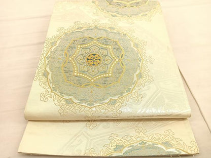 平和屋着物◎六通柄袋帯　飾花文　金糸　正絹　逸品　BAAV3751hv