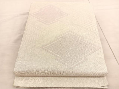 平和屋着物◎佐賀錦　全通柄袋帯　松皮菱　銀糸　正絹　逸品　BAAV3780hv