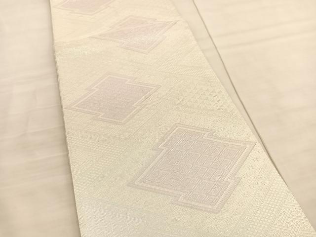 平和屋着物◎佐賀錦　全通柄袋帯　松皮菱　銀糸　正絹　逸品　BAAV3780hv