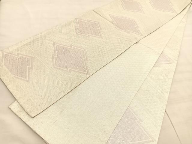 平和屋着物◎佐賀錦　全通柄袋帯　松皮菱　銀糸　正絹　逸品　BAAV3780hv