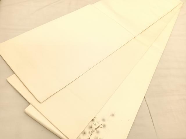 平和屋着物◎太鼓柄袋帯 手描き 刺繍 源氏車牡丹花文 引箔 正絹 逸品 BAAV3792hv