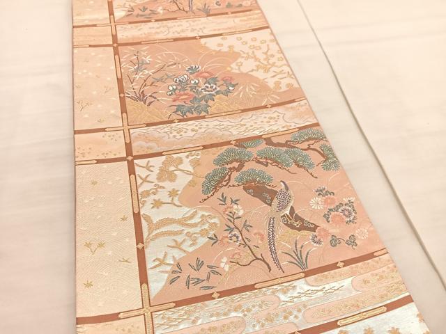 平和屋着物◎西陣　六通柄袋帯　唐織　ふたみ屏風絵　金糸　正絹　逸品　BAAV3827hv