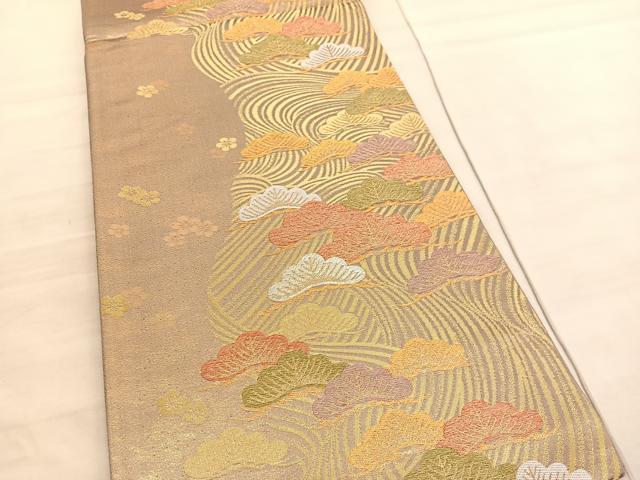 平和屋着物◎六通柄袋帯 浜松文 金銀糸 正絹 逸品 BAAV3844hv