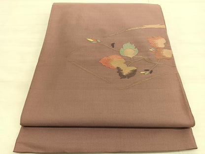 平和屋着物◎太鼓柄袋帯 すくい織 地紙枝葉文 鈴乃屋扱い 正絹 逸品 BAAV3876hv