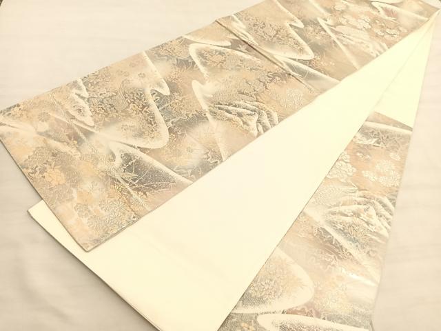 平和屋着物◎六通柄袋帯　京洛錦　花鳥文　二重引箔　金銀糸　正絹　逸品　BAAV3888hv