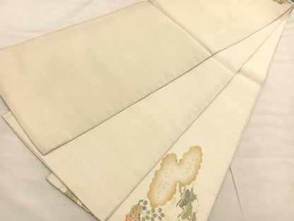 平和屋着物◎太鼓柄袋帯 綴れ 几帳鼓花鳥文 金彩 正絹 逸品 BAAV3902hv
