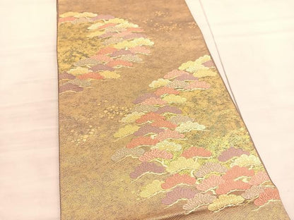 平和屋着物◎六通柄袋帯 唐織 浜松文 本漆箔 正絹 逸品 BAAV3910hv