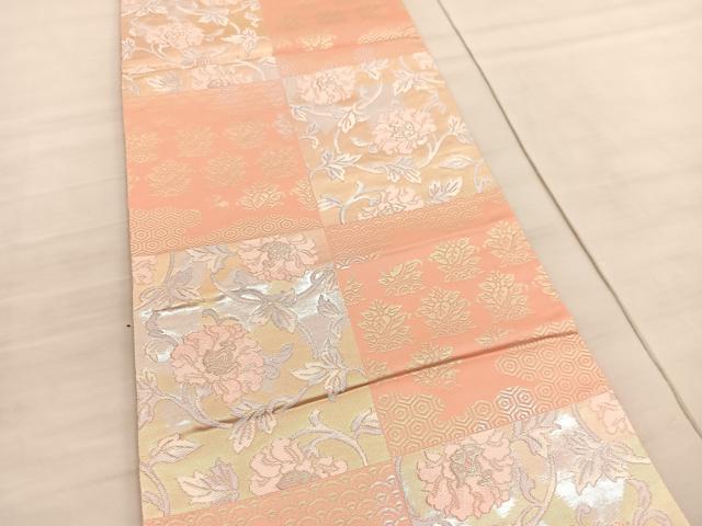 平和屋着物◎六通柄袋帯 更紗花唐草文 金銀糸 正絹 逸品 BAAV3933hv