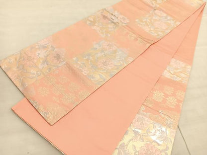 平和屋着物◎六通柄袋帯 更紗花唐草文 金銀糸 正絹 逸品 BAAV3933hv