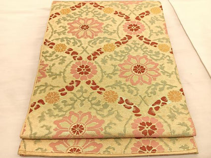 平和屋着物◎六通柄　京袋帯　本袋帯　唐織　立涌花文　金糸　正絹　逸品　BAAV3934hv