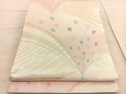 平和屋着物◎六通柄袋帯　孔雀　銀糸　正絹　逸品　BAAV3967hv