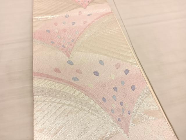 平和屋着物◎六通柄袋帯　孔雀　銀糸　正絹　逸品　BAAV3967hv