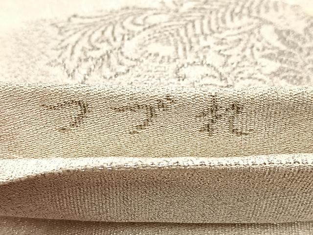平和屋着物◎太鼓柄袋帯　唐織　綴れ　鳳凰更紗　プラチナ箔　正絹　逸品　BAAV4111yc