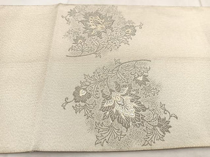 平和屋着物◎太鼓柄袋帯　唐織　綴れ　鳳凰更紗　プラチナ箔　正絹　逸品　BAAV4111yc