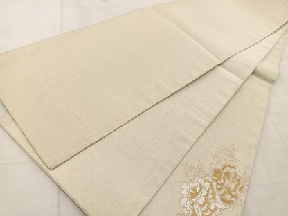 平和屋着物◎太鼓柄袋帯　綴れ　格天井花文　金彩　正絹　逸品　BAAV4202yc