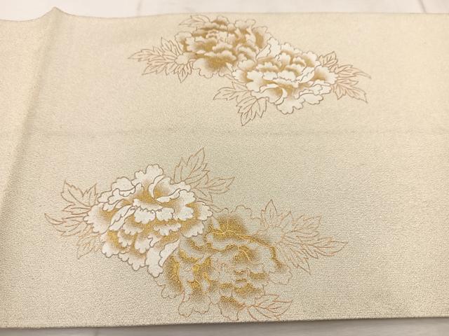 平和屋着物◎太鼓柄袋帯　綴れ　格天井花文　金彩　正絹　逸品　BAAV4202yc