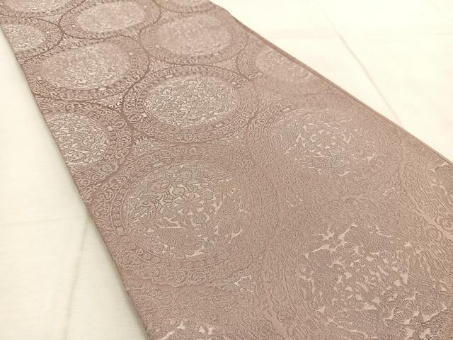 平和屋着物◎六通柄袋帯 狩猟文 銀糸 正絹 逸品 BAAV4218yc