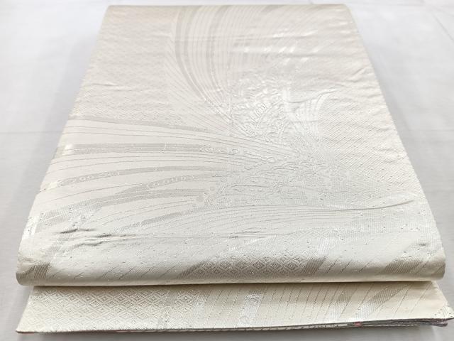 平和屋着物◎両面 六通柄袋帯 唐織 孔雀花文 金銀糸 正絹 逸品 BAAV4226yc